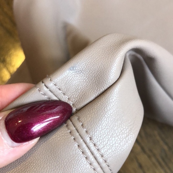 Primark Tan Nude Asymmetrical Hem Faux Leather Wide Leg Trousers - Picture 6 of 6